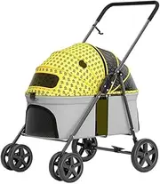 Pet Stroller Dog Stroller Cat Stroller Foldable Pet Stroller Cat Dog Stroller Travel Dog Carrier Trolley for Small Medium Dogs Cats Dog Pram Dog Cat(Color:B)