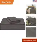 Charcoal Stripe Double Bed Sheet Set - Ultra Soft 1500TC Cotton with Pillowcases