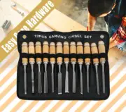 12 pcs Carving Chisels Kit Wood Working Professional Gouges Woodworking Tool Set