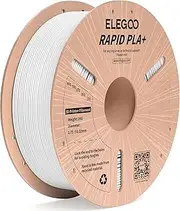 ELEGOO Rapid PLA Plus 3D Printer Filament 1.75mm White 1KG, PLA+ Filament for 30-600 mm/s High Speed 3D Printing, Dimensional Accuracy +/- 0.02 mm, 1kg Cardboard Spool(2.2lbs)