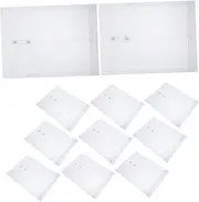 Tofficu Envelope Pouch File Folder Bag Set 12pcs Plastic Document Folders Office School Supplies Clear