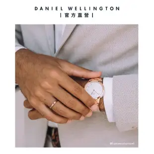 【Daniel Wellington】DW 手錶 Iconic Link 40mm精鋼錶 特調玫瑰金-白錶盤(DW00100343)