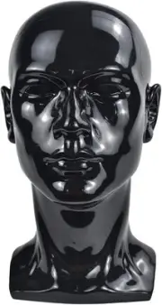 PVC Mannequin Head Black Male Manikin Dummy Stand Model Display Hat black