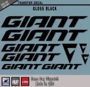 GIANT style GLOSS Black sticker DECALS X 9 ROAD CYCLING MTB BIKE BICYCLE