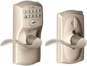 KEYPAD ENTRY FLEX LOCK PLYMOUTH FLAIR ADJUSTABLE BACKSET SATIN NICKEL