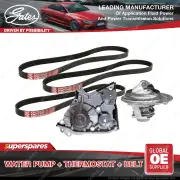Gates Water Pump + Thermostat + Belt Kit for Ford Econovan JH 2.0L 71kW with AC