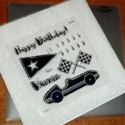 CTMH B1531 RACECAR BIRTHDAY ~ Vroom, Checkered Flags, Race Car, Numbers