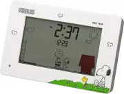 RHYTHM Peanuts Snoopy Digital Clock Alarm Calendar Desk White Funny Anime Action