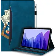 Case for Samsung Galaxy Tab A8 10.5 Inch 2021(SM-X200/SM-X205) , PU Leather Stand Folio Cover with Pen Holder , Protective Smart Cover Case for Samsung Galaxy Tab A8 2021 , Blue