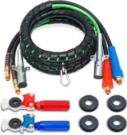 12FT 3 in 1 ABS Air Lines Glad Hands Handles, 7 Way Air Power Line W...