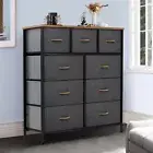 TAUS Dresser 9 Drawers Nightstand Storage Organizer Bedside Closet Cabinet Home