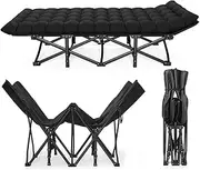 Portable Folding Camping Bed w/Mattress for Adults Lightweight Tent Sleeping Cot 28" Extra Wide Comfortable Camp Bed Include Carry Bag Supports 200kg