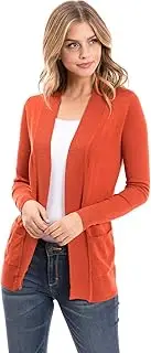 [Urban Look] Womens Basic Long Sleeve Open Front Comfy Sweater Cardigan