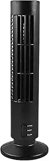 Tower Fan, Bladeless Fan Oscillating Tower Fan Stand Fan for Bedrooms, Living Rooms, Kitchen, 2 Speed, 13 Inch (Black) Portable Fan
