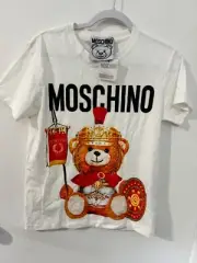 Authentic Moschino Roman Soldier Teddy Bear Print Unisex Tshirt White small