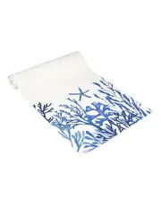 [Maxwell & Williams] Blue Coral Cotton Runner 150x33cm in Snow