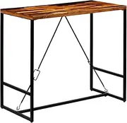 vidaXL Solid Reclaimed Wood Bar Table - Industrial Style Dining Table-Bar with Robust Steel Legs - 120 x 60 x 106 cm - Brown