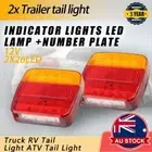 2x 26 LED Trailer Tail Lights 12V Truck UTE Van Boat Stop Indicator Square Lamp