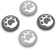Thumb Grip Caps for Steam Deck LCD, Silicone Thumbsticks Grips Joystick Caps for Steam Deck OLED - Cat Paw Gray & Light Gray