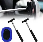 Pack of 2 Windscreen Squeegees, Car Telescopic Window Wiper, Squeegee, Mirror Wiper with Cleaning Cloth, Retractable up to 98 cm, Suitable for All Types of Car Bodies, Mirrors, Glass