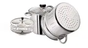 Kitchen Use Induction Base Stainless Steel Multi Purpose Steamer With Idli Plate