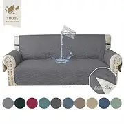 Waterproof Couch Cover for Cushion Couch Sofa Cover for Dogs Water Resistant Furniture Protector Cover with Foam Sticks Elastic Straps for Pet Cat