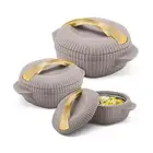 Milton Oyster Jr. Gift Set PU Insulated Casserole Set of 3 Food Grade Taupe