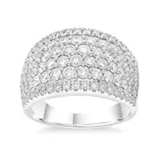 Bevilles Pave Ring with 2.00ct of Laboratory Grown Diamonds in Sterling Silver and Platinum