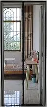 Custom Size Magnetic Insect Screen Door Curtain Door Mosquito Nets with Full Frame Loop and Hook (Width Among 50''-60'', Black)