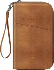 Family Passport Holder Wallet, RFID Blocking Travel Document Organizer Clutch Ba