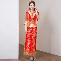 在飛比找Yahoo!奇摩拍賣優惠-【曼妮婚紗禮服】3件免郵~新娘旗袍禮服龍鳳掛 中式結婚禮服B