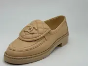 CHANEL 24C Leather Quilted Tab Turn Lock Turnlock CC Loafer Moccasin Flat Shoes