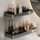 Plastic Corner Storage Rack Wall Mounted Bath Shower Shelf Kitchen