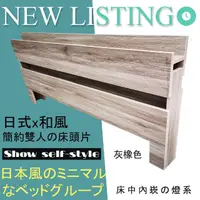 在飛比找momo購物網優惠-【HOME MALL】日式美學崁燈雙人床頭片(灰橡色)