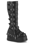 Pleaser Demonia 4 3/4 Inch Wedge Platform STR Knee High Boot, Inside Zip