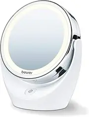 Beurer 5x Magnifying Double Sided Cosmetic Vanity Makeup Mirror Illuminated LED Lights, 360 Degree Swivel Rotation, BS49