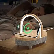 Bedside Table Lamp with Wireless Charger,4 in 1LED Bedside Lamp,Music Touch Lamps for Nightstand,Portable Bluetooth Speaker, Phone,Dimmable Charging,Reading lamp,Birthday Gifts