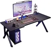 Large Gaming Desk, PC Computer Desk, Ergonomic Home Office Desk with Carbon Fiber Surface Gaming Table Workstation for Gift Idea (Black, 100 * 60CM)