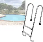 2 Step Stainless Steel Pool Ladder,with Handrails,for Inground Pools Water Park,Stable Structure Easy Assembly and Climbing(2-steps1.2mm)