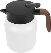 Insulated Tea Pot, 1000ml Thermal Coffee Pot Stainless Steel Insulation Pot Water Beverage Pitcher Dispenser with Filter for Tea, Milk, Juice, Iced Drinks, and Hot Water (White)