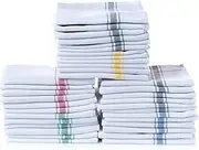 Simpli-Magic 79165 Kitchen Towels, Pack of 18, Towels, 15" x 26", Herringbone Multi-Color