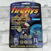 Tireflys Bicycle Lights For Your Wheels Motion Activated Valve Stem UV Blue New