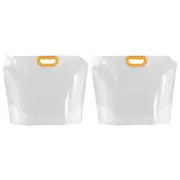 2Pcs 10L Collapsible Water Container Bag Plastic Storage Jug Water Bag Clear