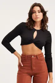 Black Cut Out Top Cami - Size S, Women's Bralet