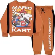 Nintendo Super Mario Bros Boy's 2-Piece Long-Sleeved Shirt and Pants Set - Sweatshirt & Joggers Bundle for Kids and Toddlers