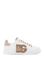 [Dolce & Gabbana] Dolce & Gabbana-Portofino Light Strobel Leather Low-Top Sneakers-Donna 40
