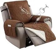 Genina Waterproof Recliner Chair Covers with Arms Recliner Sofa Cover for Living Room, Reclining Chair with Pocket, Washable Sofa Chair Cover Furniture Protectors Covers for Dog Pets