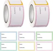Removable Freezer Labels,TuoYi 500 Pcs Food Storage Labels, 6 Colors Waterproof Oil Resistant Easy Clean Writable Date Stickers for Containers, Mason Jar, Bottle