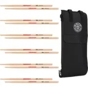 Wincent W-BNSB Nylon Stick Bag with 6 Pack of 5A Hickory Drumsticks