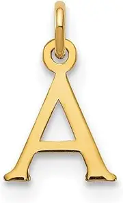 [JewelryWeb] Yellow Gold Cutout Letter A Initial Charm